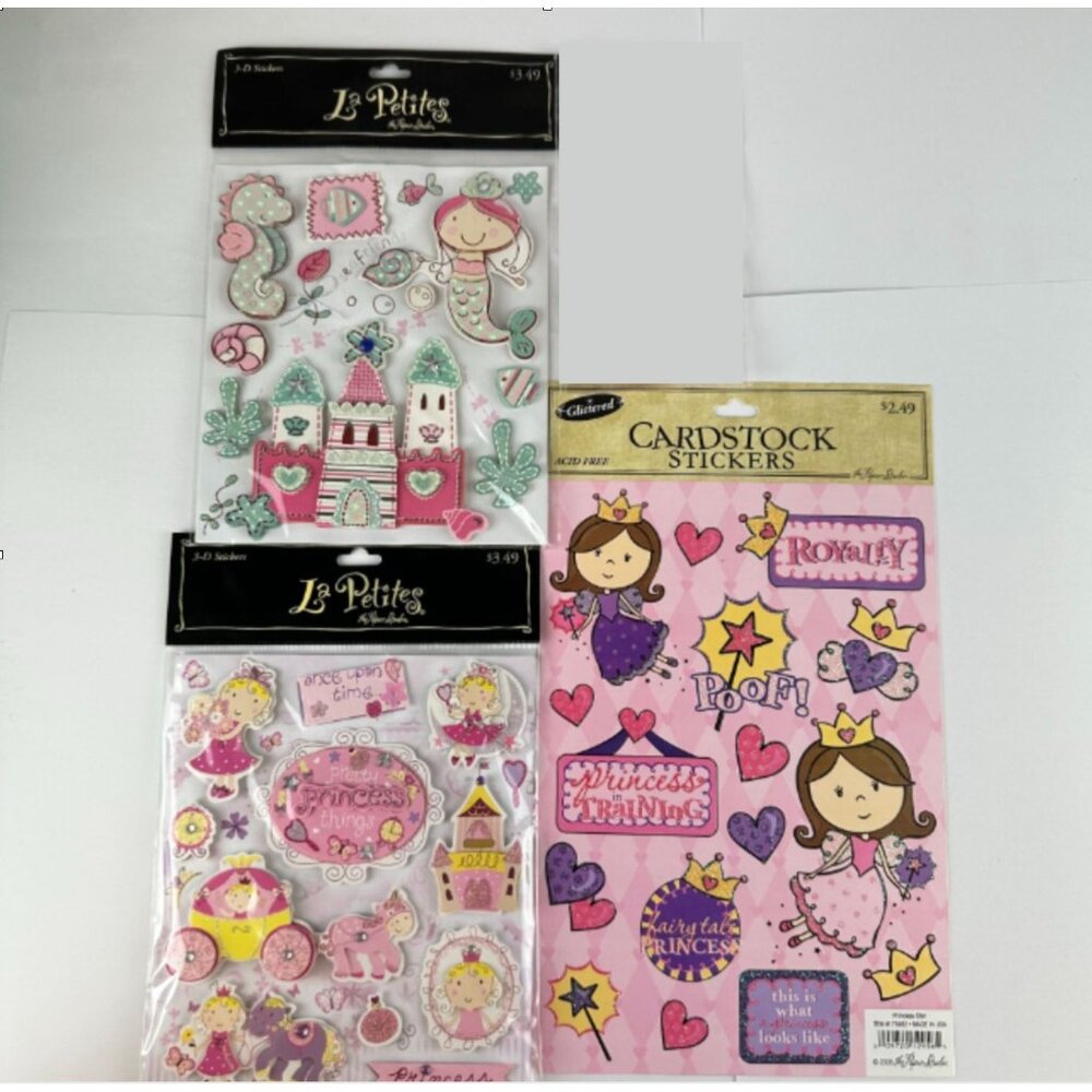 Princess-Themed 3D & Cardstock Stickers Bundle La Petites Recollections